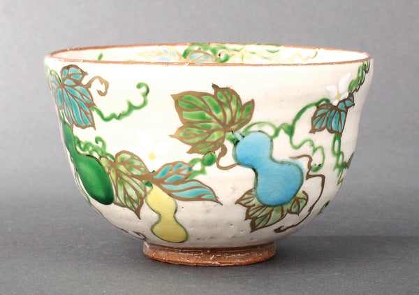 粉引釉　六瓢図　茶碗