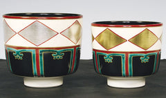 仁清写 　金銀彩 菱文　入子 茶碗（セット）